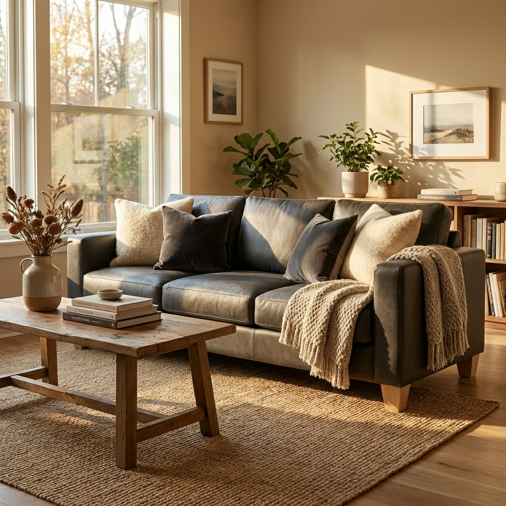 Faux Leather 3 Seater Sofa