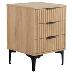 Miami Ridged 3 Drawer Fluted Bedside Table
