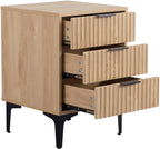 Miami Ridged 3 Drawer Fluted Bedside Table