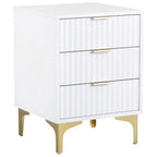 Miami Ridged 3 Drawer Fluted Bedside Table