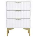 Miami Ridged 3 Drawer Fluted Bedside Table