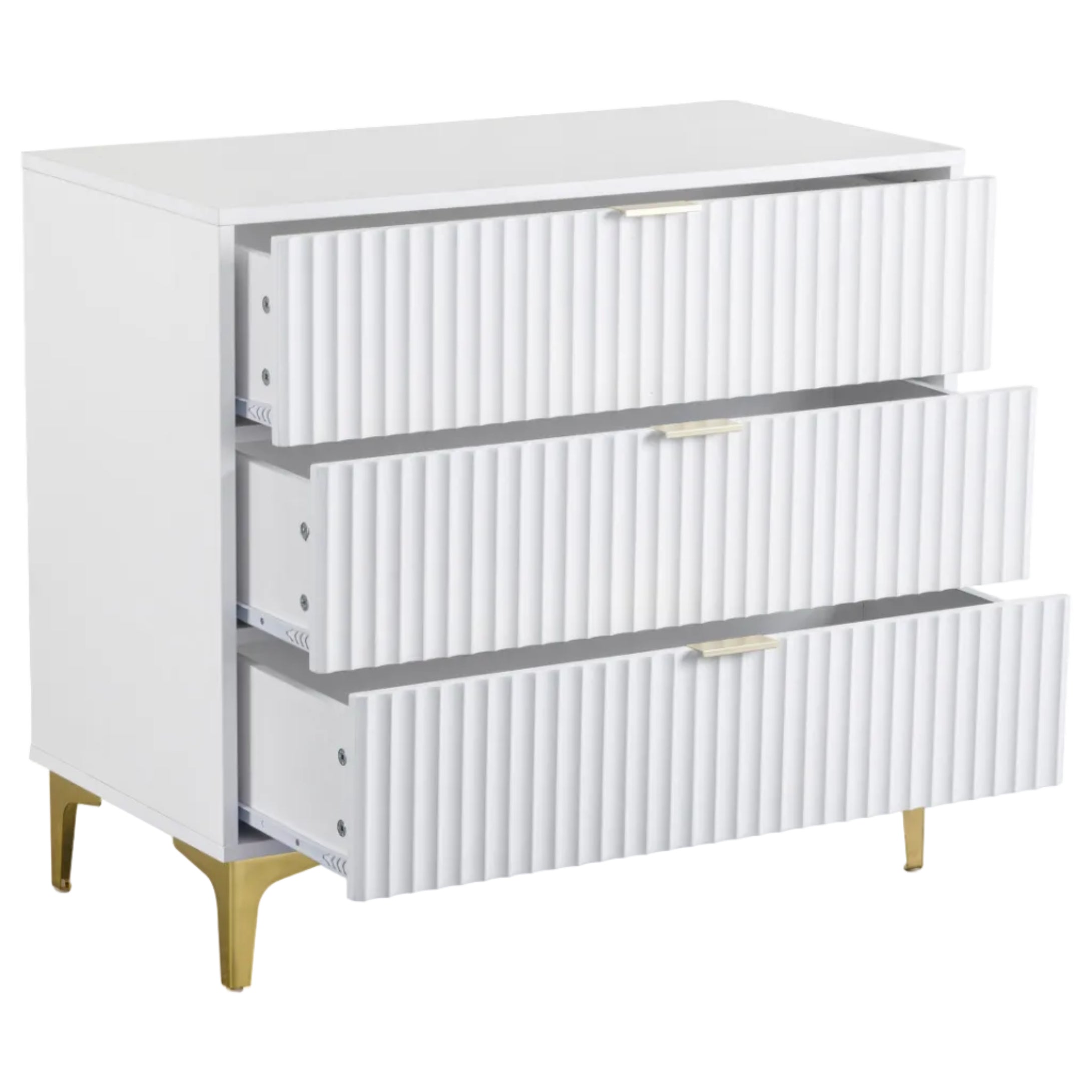 Miami Ridged 3 Drawer Fluted Chest of Drawers
