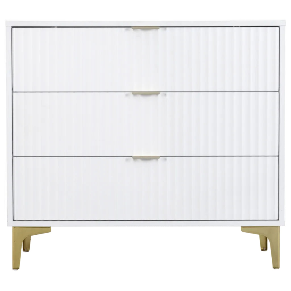 Miami Ridged 3 Drawer Fluted Chest of Drawers