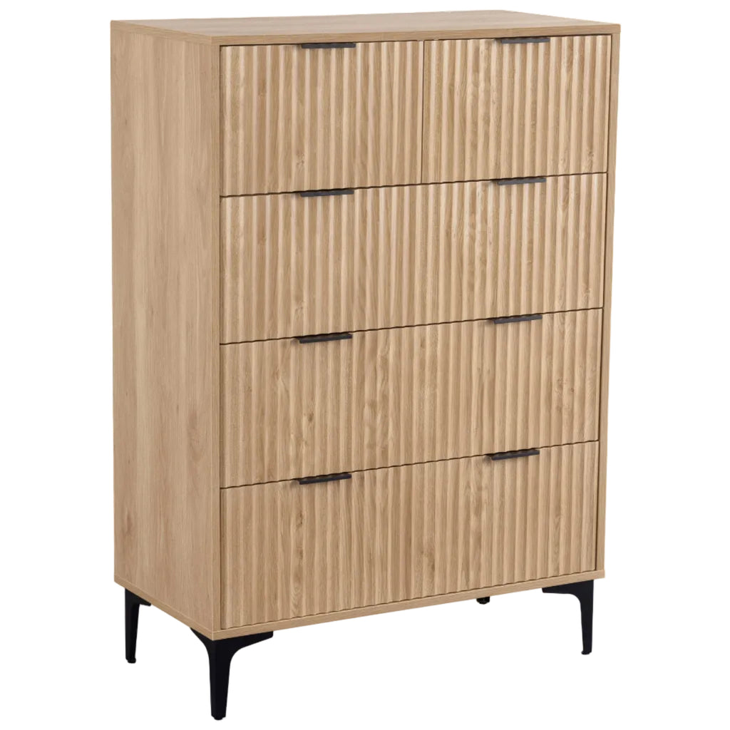 Miami Ridged 3+2 Drawer Fluted Chest of Drawers