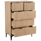 Miami Ridged 3+2 Drawer Fluted Chest of Drawers