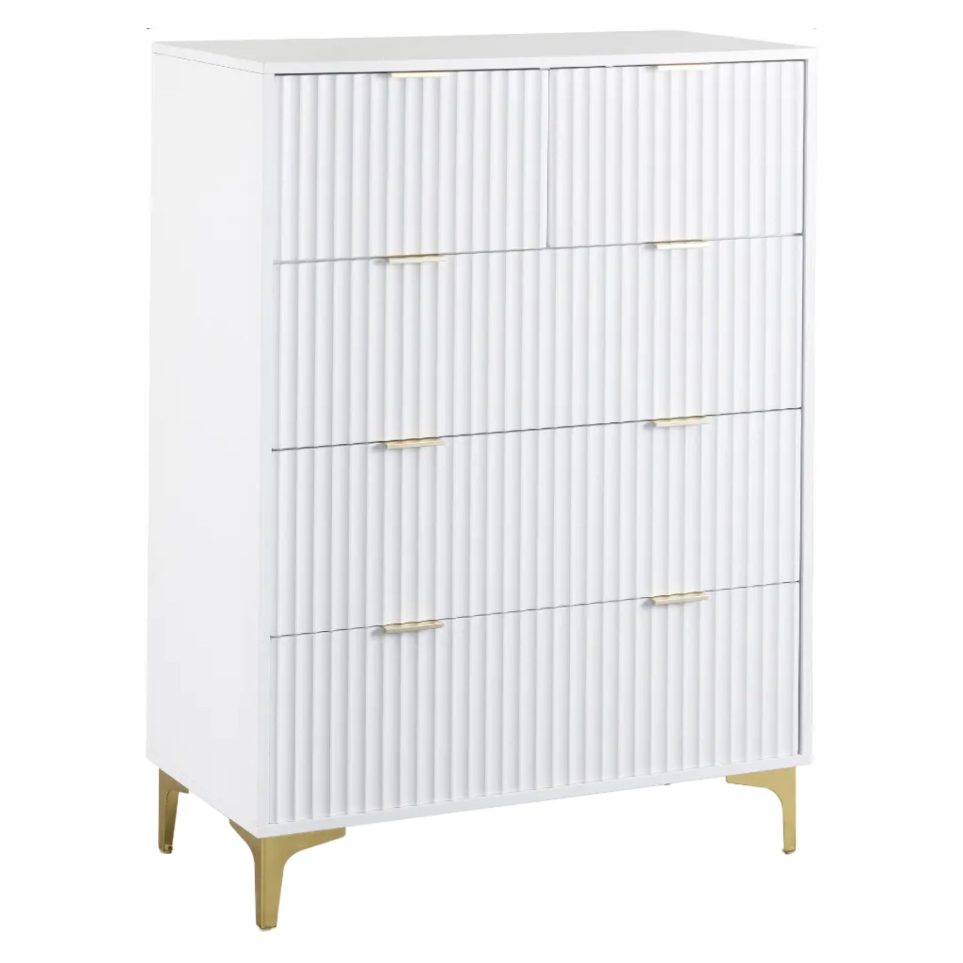 Miami Ridged 3+2 Drawer Fluted Chest of Drawers