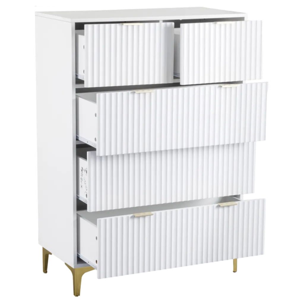 Miami Ridged 3+2 Drawer Fluted Chest of Drawers