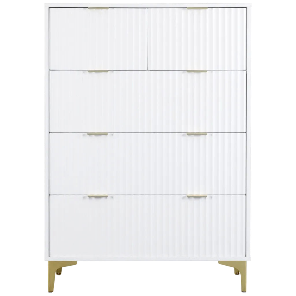 Miami Ridged 3+2 Drawer Fluted Chest of Drawers