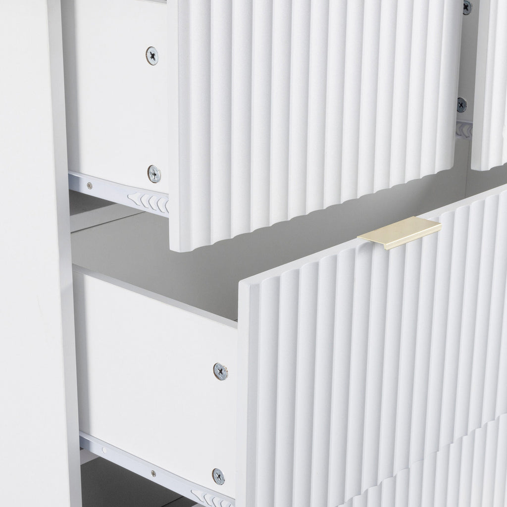 Miami Ridged 3+2 Drawer Fluted Chest of Drawers