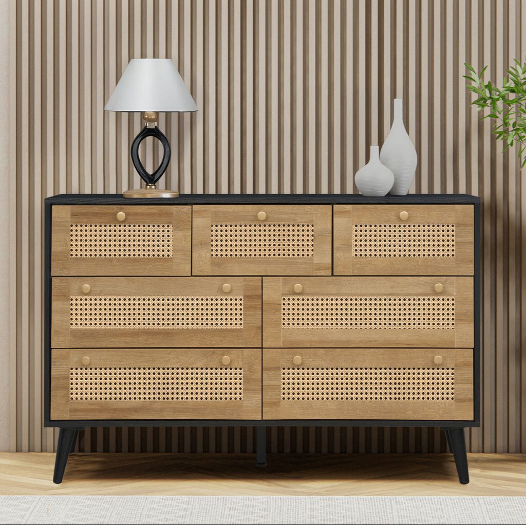 Manila 7 Drawer Chest - Black