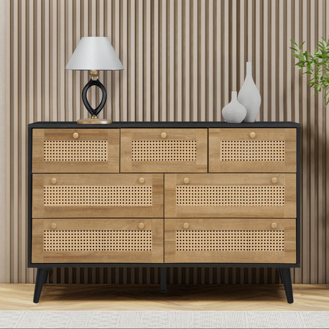 Manila 7 Drawer Chest - Black