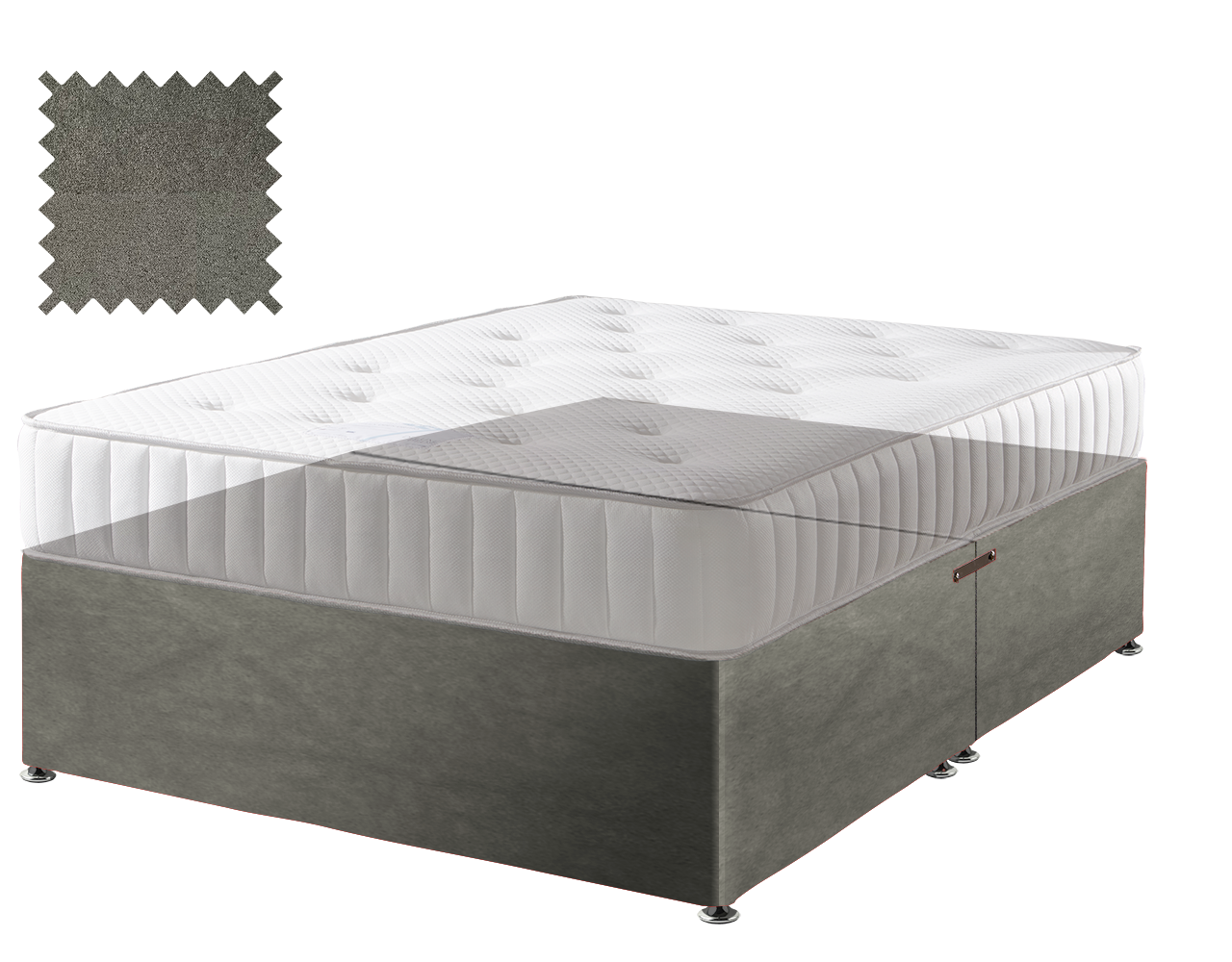 Grey Suede Contract Divan