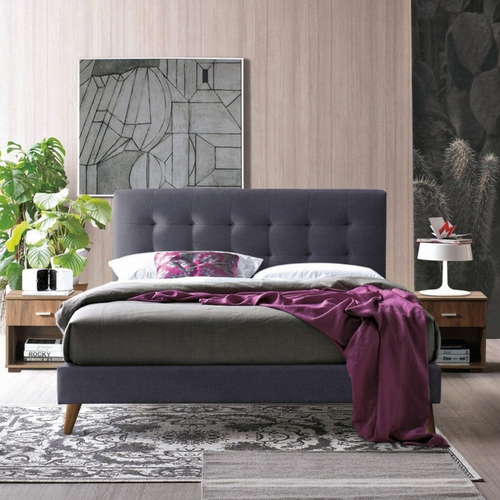 Novara Charcoal Grey Bed