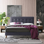 Novara Charcoal Grey Bed