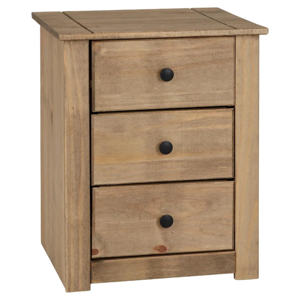 Panama 3 Drawer Bedside Table