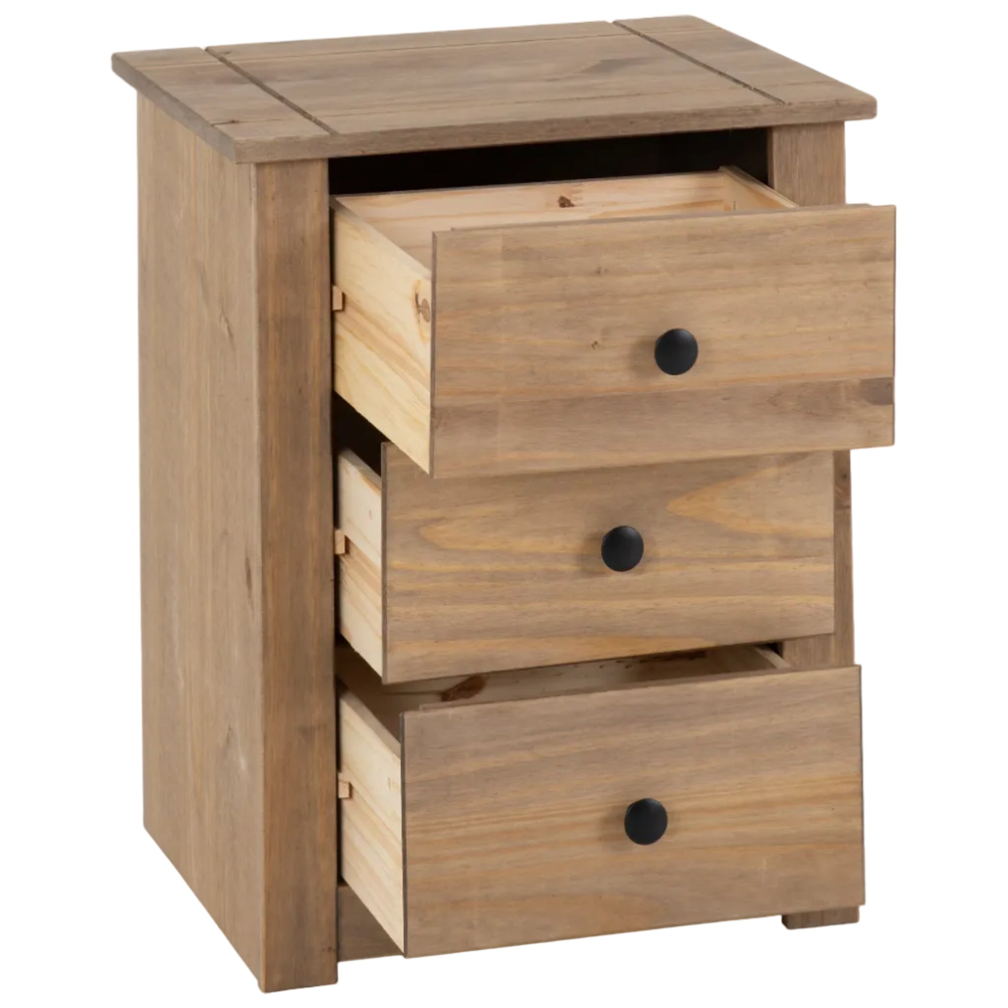 Panama 3 Drawer Bedside Table