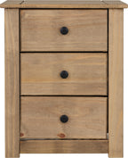 Panama 3 Drawer Bedside Table