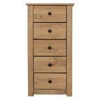 Panama 5 Drawer Narrow Tallboy Chest of Drawers
