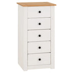 Panama 5 Drawer Narrow Tallboy Chest of Drawers
