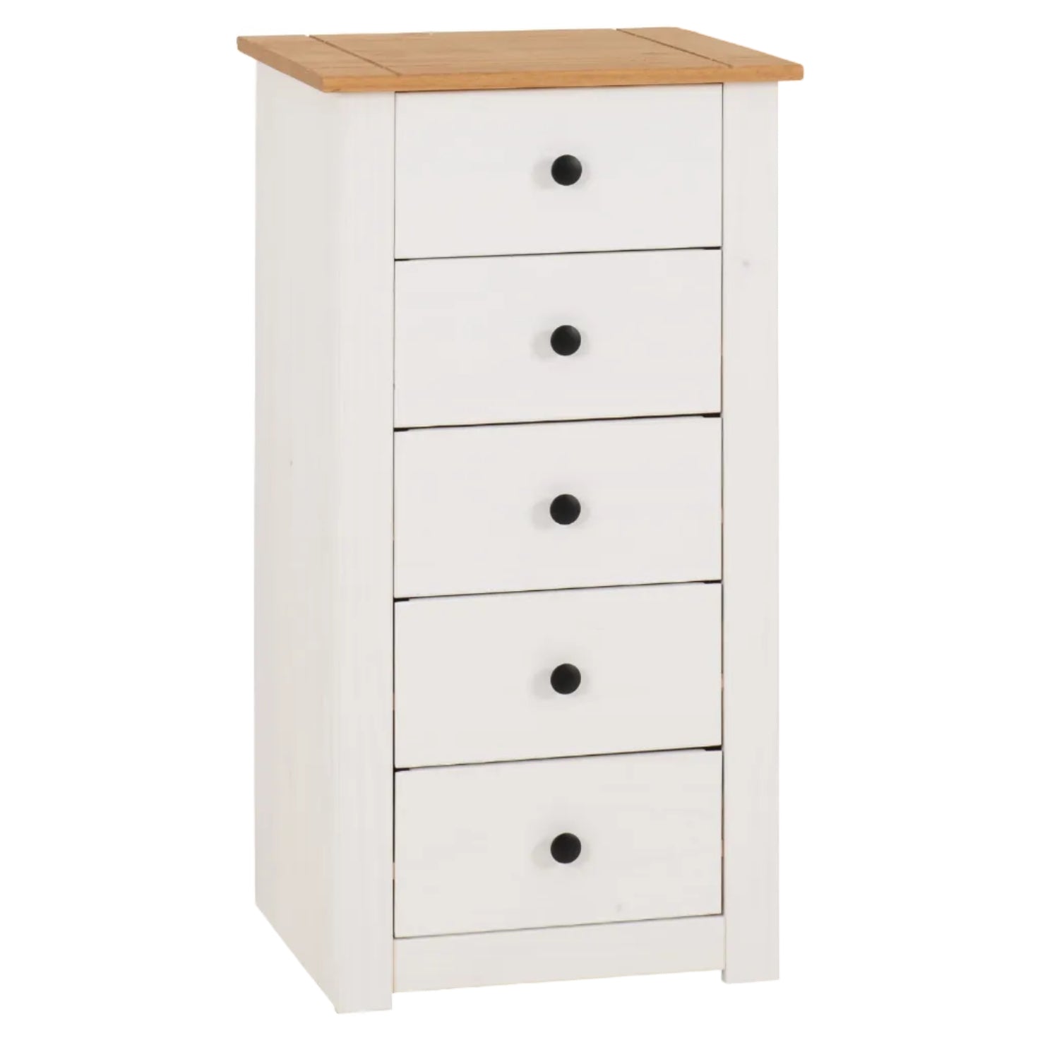 Panama 5 Drawer Narrow Tallboy Chest of Drawers