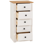 Panama 5 Drawer Narrow Tallboy Chest of Drawers