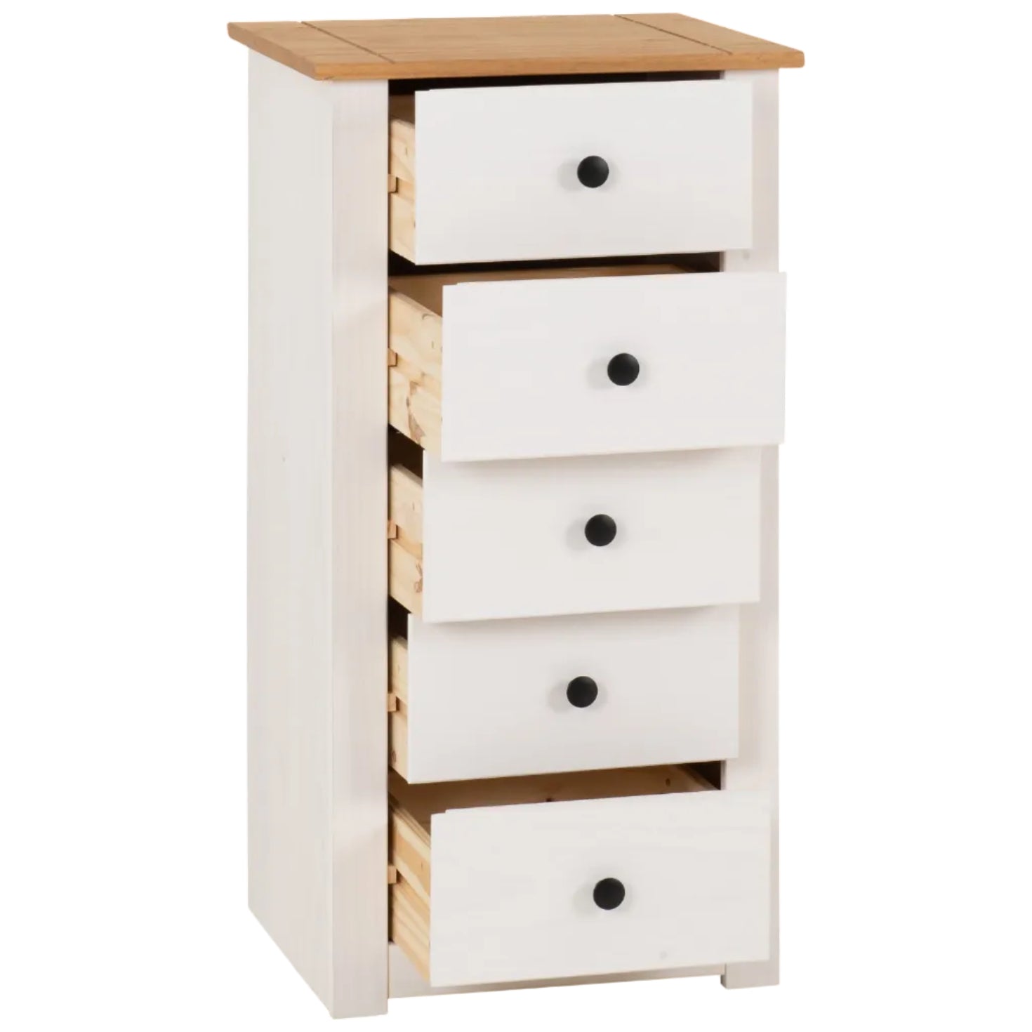 Panama 5 Drawer Narrow Tallboy Chest of Drawers