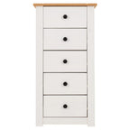 Panama 5 Drawer Narrow Tallboy Chest of Drawers