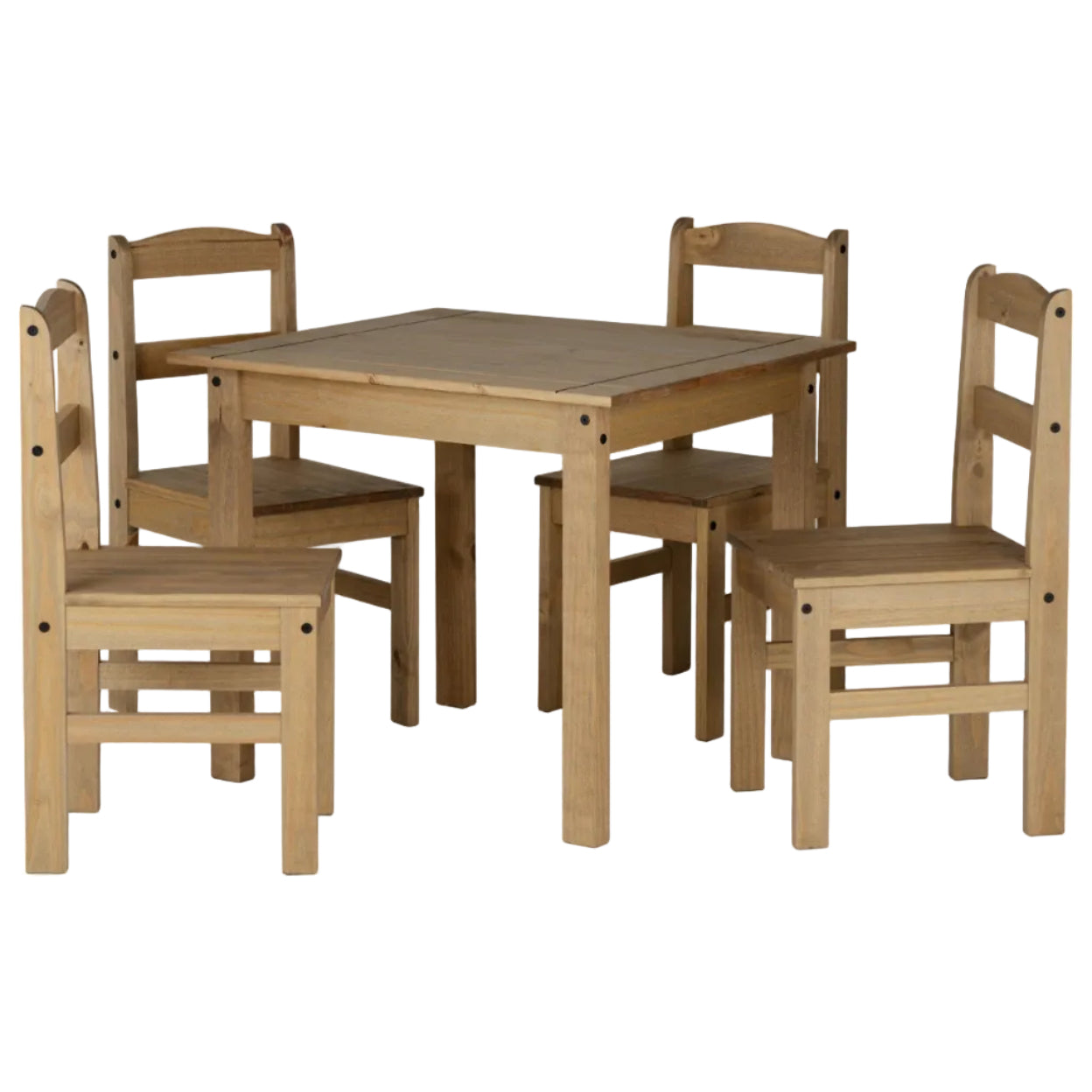 Panama Square Dining Table Set with 4 Chairs