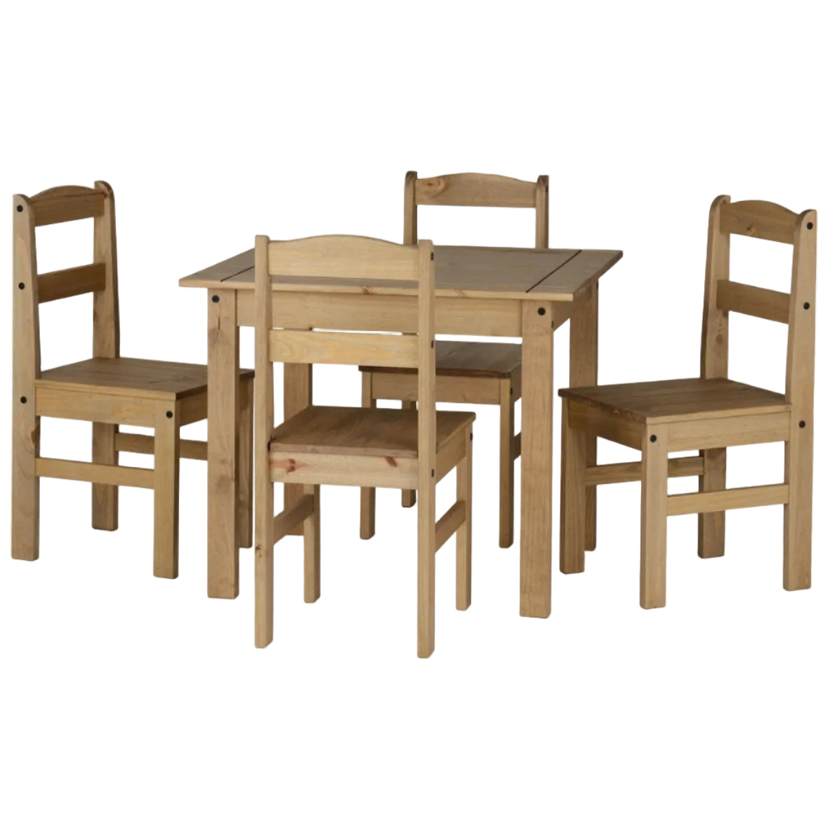 Panama Square Dining Table Set with 4 Chairs