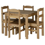 Panama Square Dining Table Set with 4 Chairs