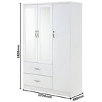 Paddington 3 Door 2 Drawer Mirrored Wardrobe