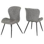 Quebec Wave Edge Dining Table with 4 Faux Leather Dining Chairs