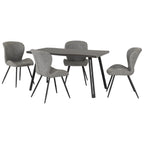 Quebec Wave Edge Dining Table with 4 Faux Leather Dining Chairs
