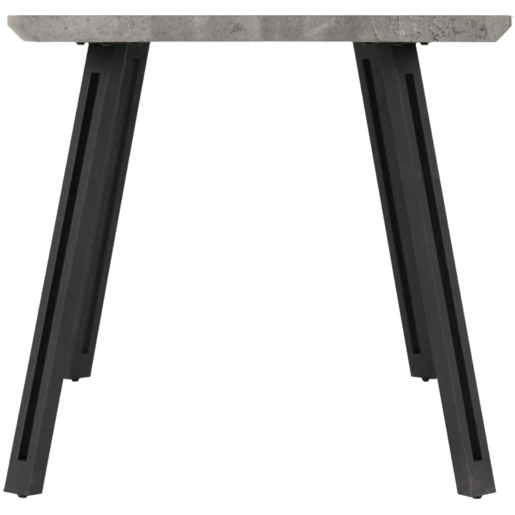 Quebec Wave Edge Dining Table with 4 Faux Leather Dining Chairs