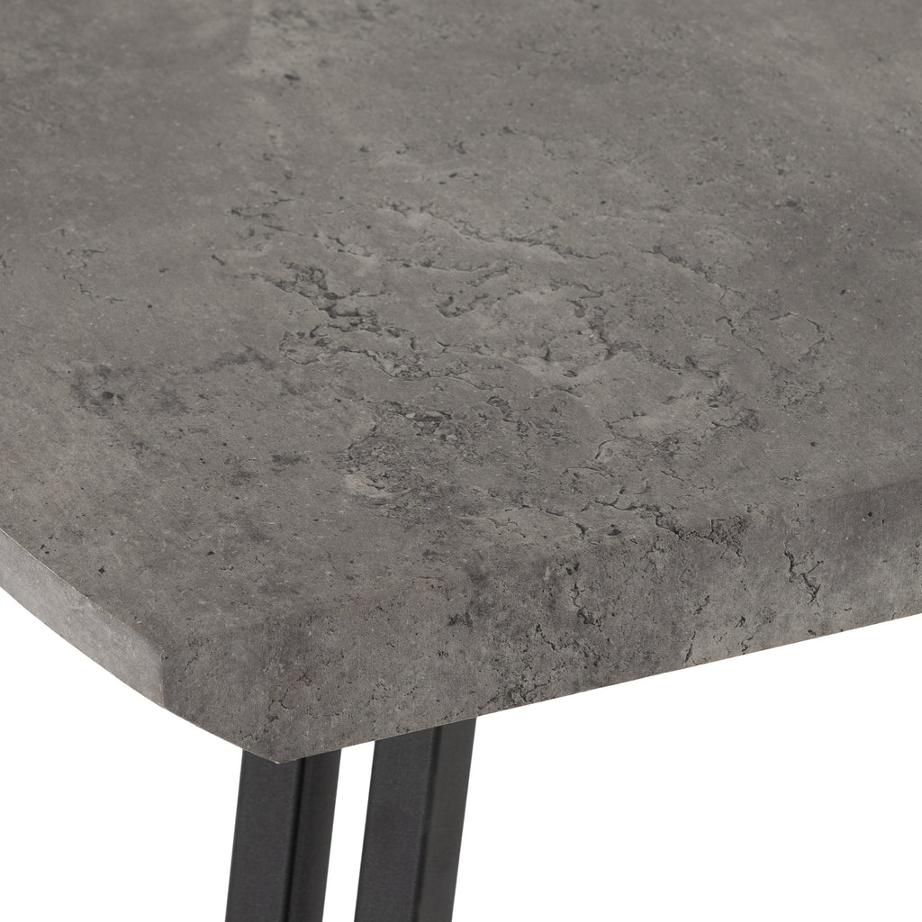 Quebec Wave Edge Dining Table with 4 Faux Leather Dining Chairs