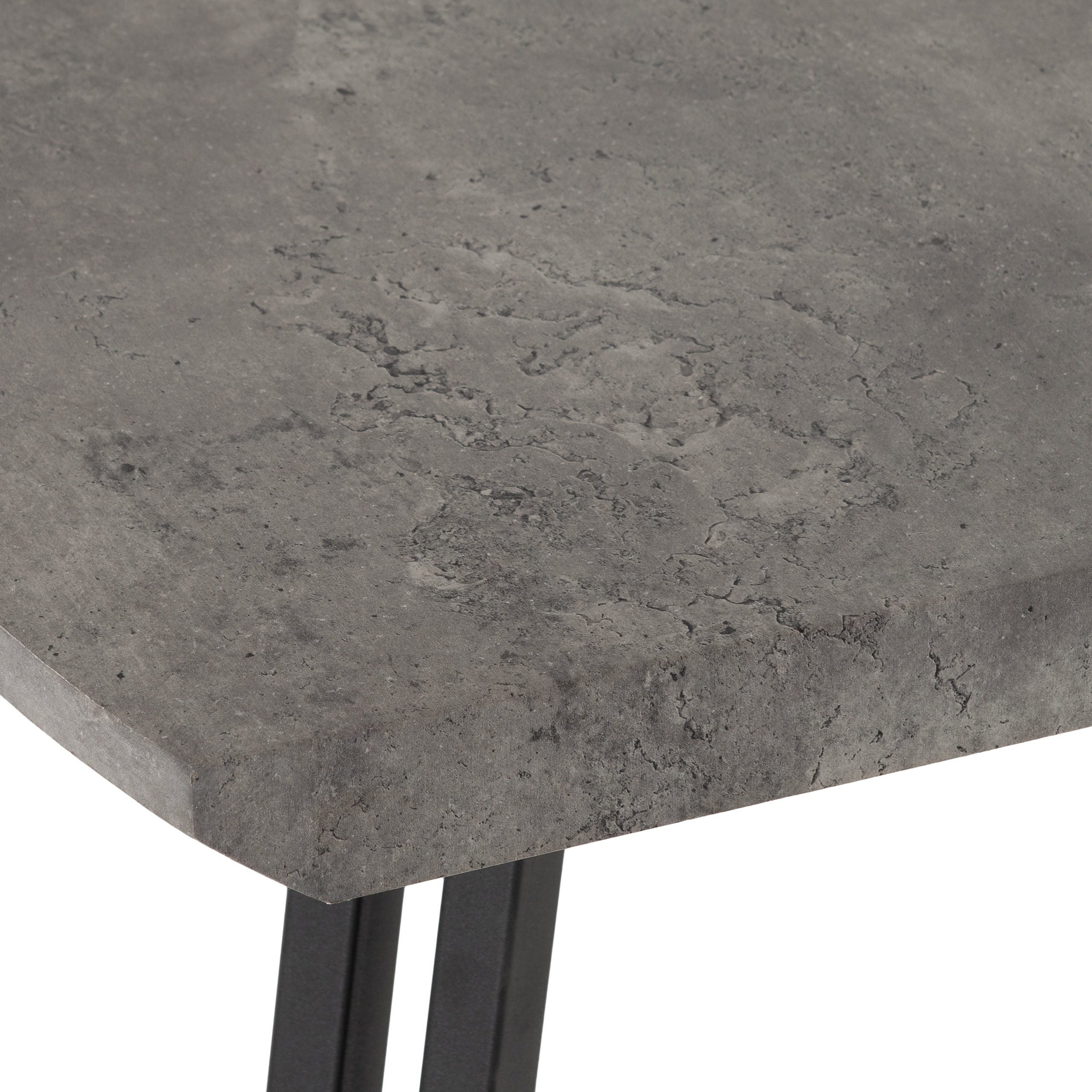 Quebec Wave Edge Dining Table with 4 Faux Leather Dining Chairs