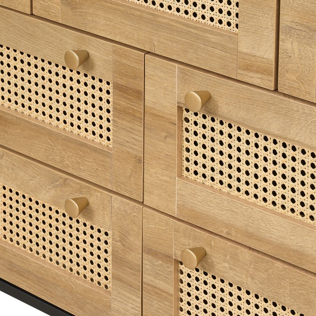 Manila Rattan 7 Drawer Chest 3 Piece Bedroom Set