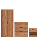 Richmond 3 Piece Bedroom Set With 2 Door Double Wardrobe