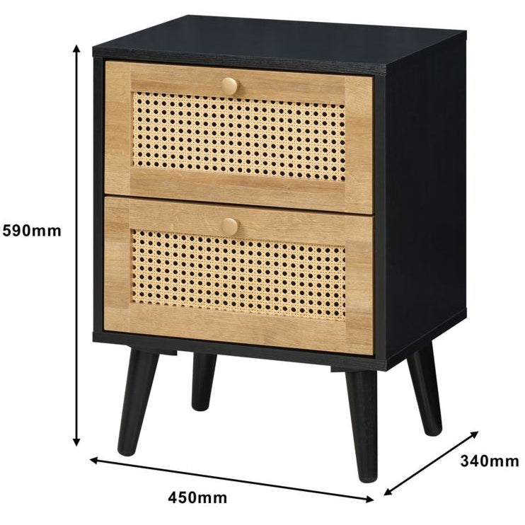 Manila Rattan 2 Door Wardrobe 3 Piece Bedroom Set