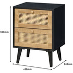 Manila Rattan 2 Door Wardrobe 3 Piece Bedroom Set