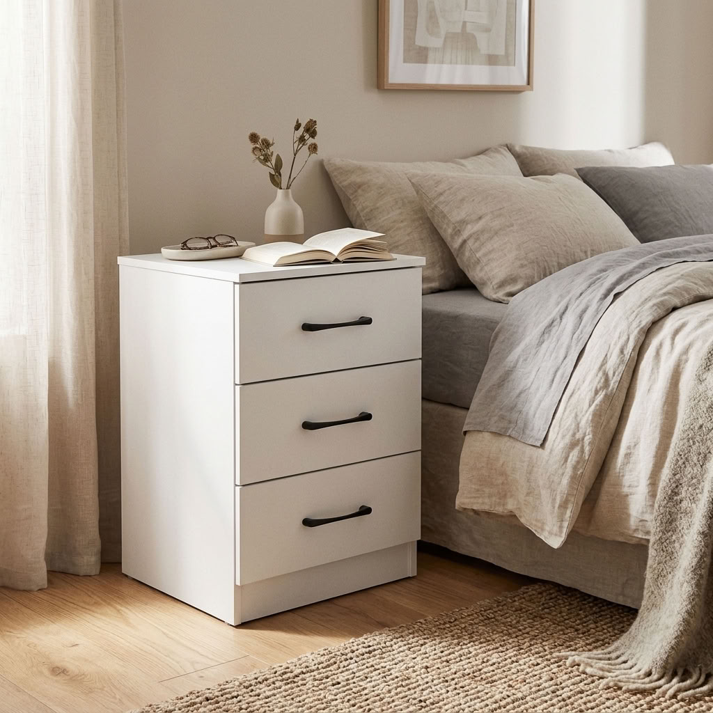 Paddington 3 Door Wardrobe & 3+2 Drawer Chest 4 Piece Bedroom Set