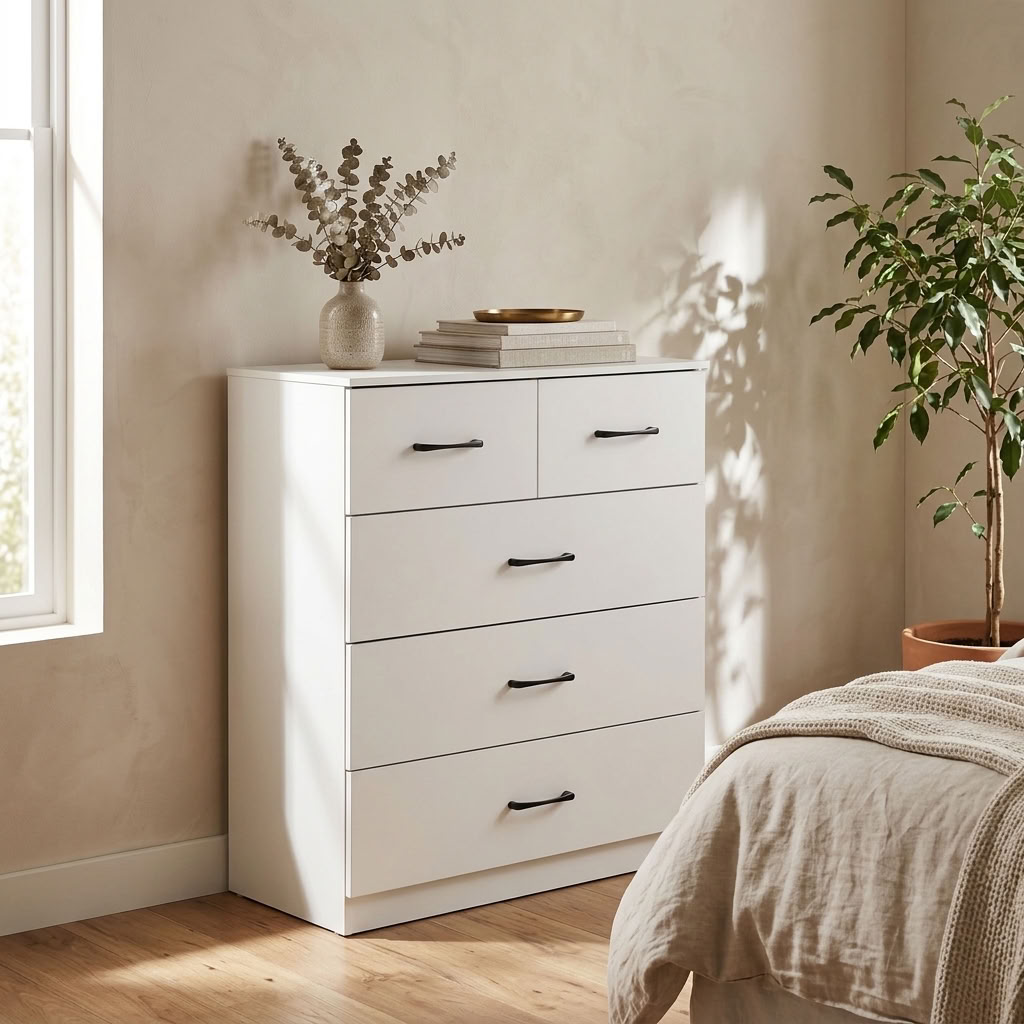 Paddington 3 Door Wardrobe & 3+2 Drawer Chest 4 Piece Bedroom Set