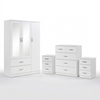 Paddington 3 Door Wardrobe & 3+2 Drawer Chest 4 Piece Bedroom Set
