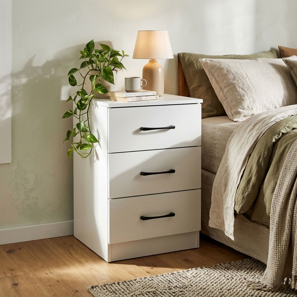 Paddington 3 Door Wardrobe & 7 Drawer Chest 4 Piece Bedroom Set