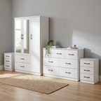 Paddington 3 Door Wardrobe & 7 Drawer Chest 4 Piece Bedroom Set