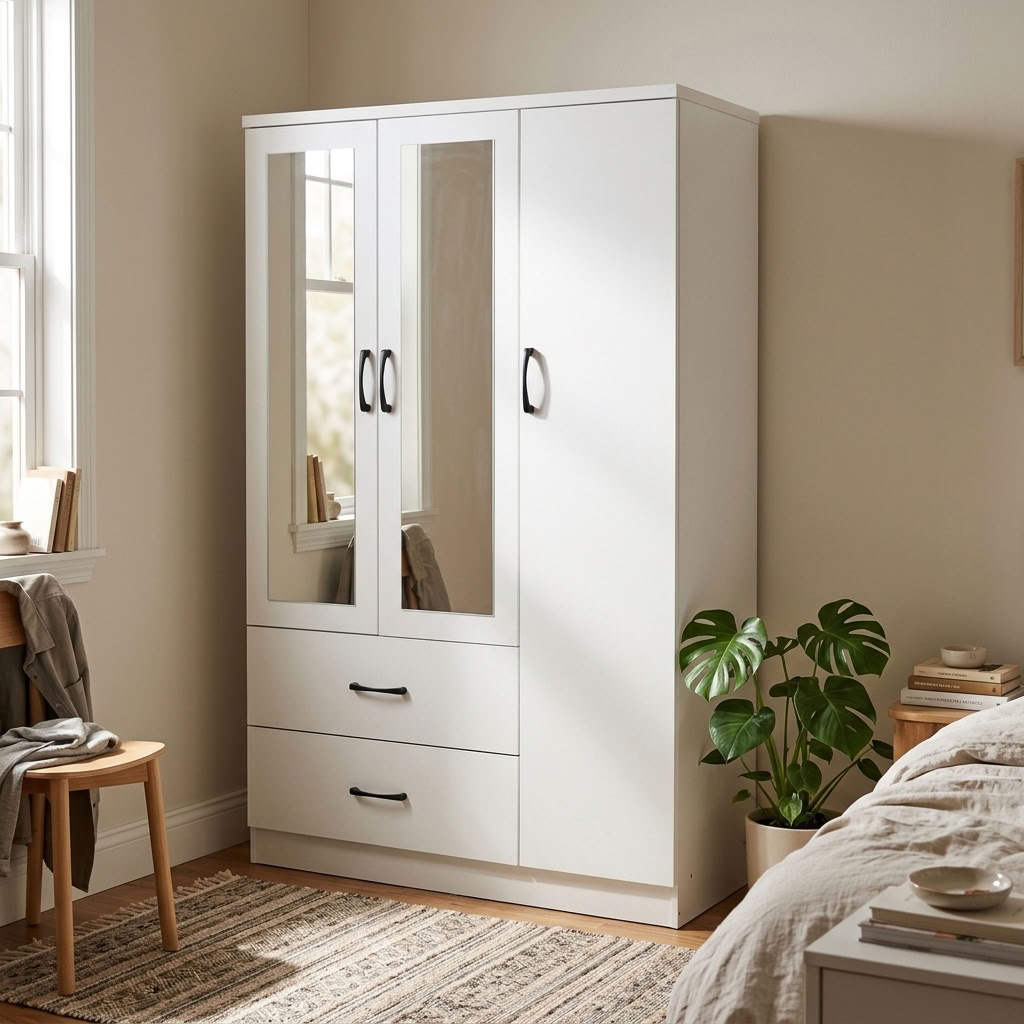 Paddington 3 Door Wardrobe & 7 Drawer Chest 4 Piece Bedroom Set