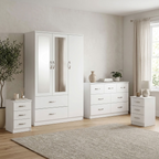 Paddington 3 Door Wardrobe & 7 Drawer Chest 4 Piece Bedroom Set