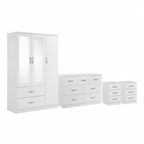 Paddington 3 Door Wardrobe & 7 Drawer Chest 4 Piece Bedroom Set