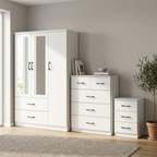 Paddington 3 Door Wardrobe & 3+2 Drawer Chest 3 Piece Bedroom Set