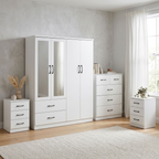 Paddington 4 Door Wardrobe & 3+2 Drawer Chest 4 Piece Bedroom Set